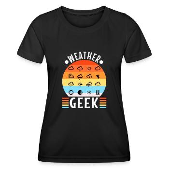 Weather Geek - Frauen Funktions-T-Shirt - Schwarz - Vorne - AI Model Female 172 light (172cm)