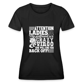 Virgo My Girlfriend Is A Crazy Virgo - Women's Functional T-Shirt - black - Front - AI Model Female 172 light (172cm)