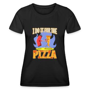 I do it for the Pizza - Women's Functional T-Shirt - black - Front - AI Model Female 172 light (172cm)