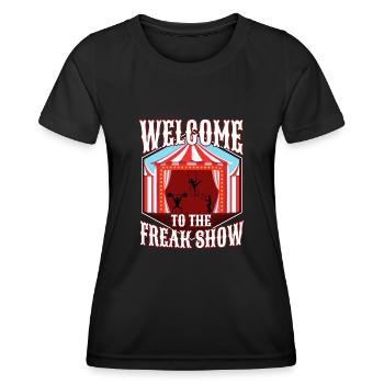 Bienvenue au freak show - T-shirt sport Femme - noir - Devant - AI Model Female 172 light (172cm)