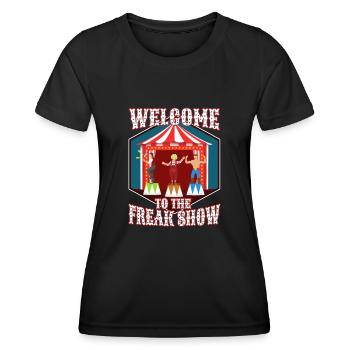 Bienvenue au freak show - T-shirt sport Femme - noir - Devant - AI Model Female 172 light (172cm)