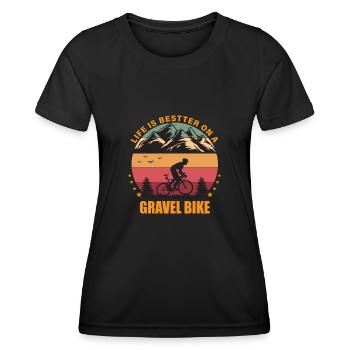 Gravel Bike Gravel Bikes Gravel Fahrrad - Women's Functional T-Shirt - black - Front - AI Model Female 172 light (172cm)