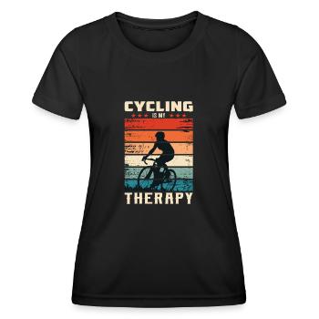 Rennrad Rennradfahrer Radsport Radrennen - Frauen Funktions-T-Shirt - Schwarz - Vorne - AI Model Female 172 light (172cm)