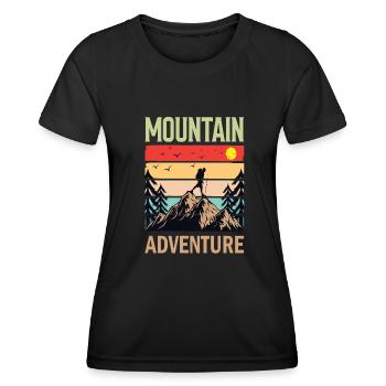 Randonnée Randonneurs Alpinisme Alpinistes Montagnes - T-shirt sport Femme - noir - Devant - AI Model Female 172 light (172cm)