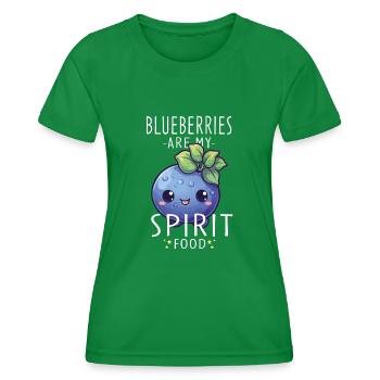 Blueberry Kawaii - Women's Functional T-Shirt - kelly green - Front - AI Model Female 172 dark (172cm)