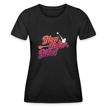 Fellation, sœur, fellation ! - Souffleurs de verre soufflés - T-shirt sport Femme - noir - Devant - AI Model Female 172 light (172cm)