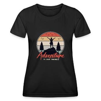 Randonnée Rétro Randonnée Randonnée Randonnée Montagne Randonneurs - T-shirt sport Femme - noir - Devant - AI Model Female 172 light (172cm)