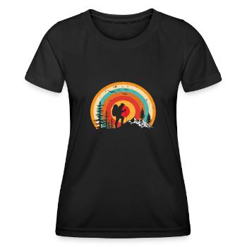 Alpinisme Vintage Rétro Alpinisme Montagnes - T-shirt sport Femme - noir - Devant - AI Model Female 172 light (172cm)
