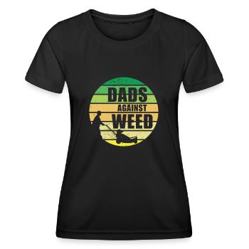 Dads Against Weed Retro Plant Daddy Gardener Lawn - Frauen Funktions-T-Shirt - Schwarz - Vorne - AI Model Female 172 light (172cm)