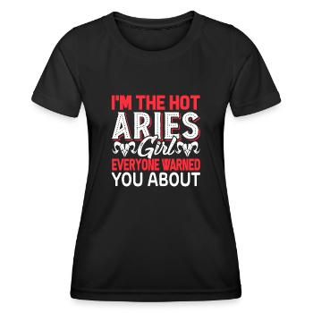 Aries I'm The Hot Aries Girls - Women's Functional T-Shirt - black - Front - AI Model Female 172 light (172cm)