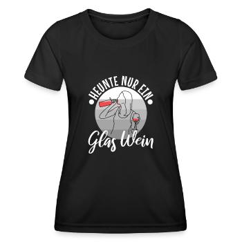 Heute nur ein glas wein - Frauen Funktions-T-Shirt - Schwarz - Vorne - AI Model Female 172 light (172cm)