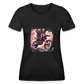 Motocross Dirtbike Motocross Motocross Motorrad - Frauen Funktions-T-Shirt - Schwarz - Vorne - AI Model Female 172 light (172cm)