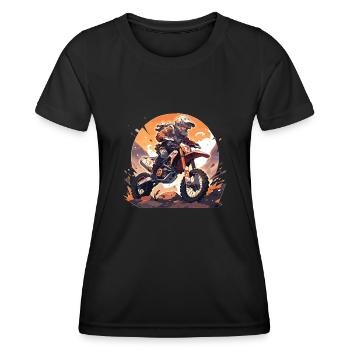 Motocross Dirtbike Motocross Motocross Motorrad - Frauen Funktions-T-Shirt - Schwarz - Vorne - AI Model Female 172 light (172cm)