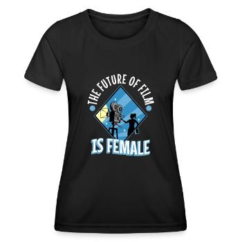 The Future Of Film Is Female - Women's Functional T-Shirt - black - Front - AI Model Female 172 light (172cm)