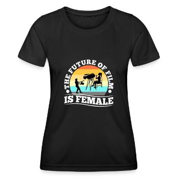 The Future Of Film Is Female - Women's Functional T-Shirt - black - Front - AI Model Female 172 light (172cm)