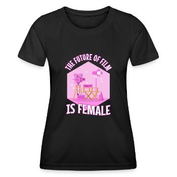 The Future Of Film Is Female - Women's Functional T-Shirt - black - Front - AI Model Female 172 light (172cm)