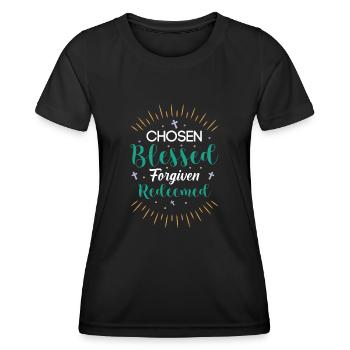 Choisi pardonné échangé - T-shirt sport Femme - noir - Devant - AI Model Female 172 light (172cm)
