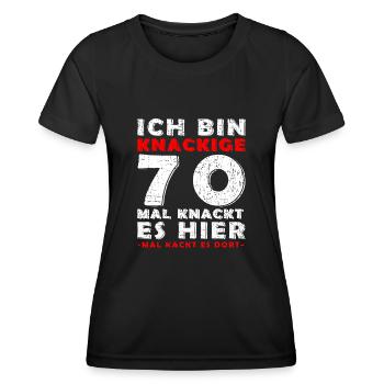 70 Geburtstag 70 Jahre Siebzig Geburtstag 1950 - Frauen Funktions-T-Shirt - Schwarz - Vorne - AI Model Female 172 light (172cm)