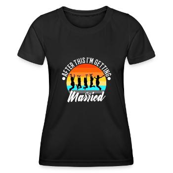 Après cela, je me marie - T-shirt sport Femme - noir - Devant - AI Model Female 172 light (172cm)