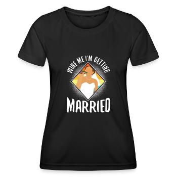 Je me marie - T-shirt sport Femme - noir - Devant - AI Model Female 172 light (172cm)