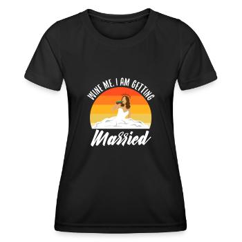 Je me marie - T-shirt sport Femme - noir - Devant - AI Model Female 172 light (172cm)
