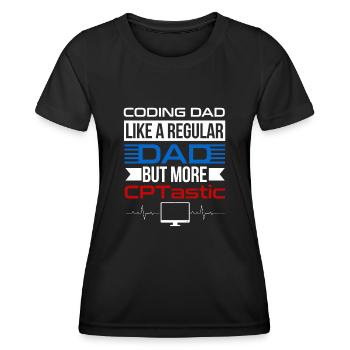 Codeur médical Profession Médical - T-shirt sport Femme - noir - Devant - AI Model Female 172 light (172cm)