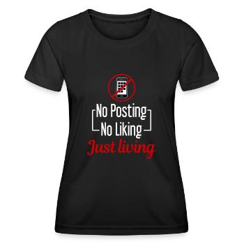 Pause technologique, temps sans écran, hors ligne, - T-shirt sport Femme - noir - Devant - AI Model Female 172 light (172cm)