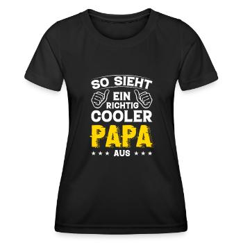 Papa Papa Geburtstag Papa Sprüche Bester Papa - Frauen Funktions-T-Shirt - Schwarz - Vorne - AI Model Female 172 light (172cm)
