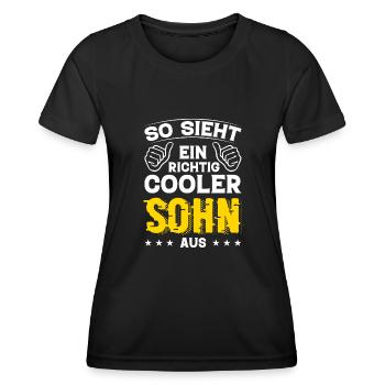 Sohn Sohn Geburtstag Sohn Sprüche Bester Sohn - Frauen Funktions-T-Shirt - Schwarz - Vorne - AI Model Female 172 light (172cm)