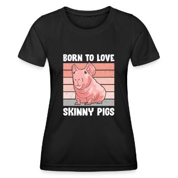 Cochon d’Inde sans poils Cochon maigre - T-shirt sport Femme - noir - Devant - AI Model Female 172 light (172cm)