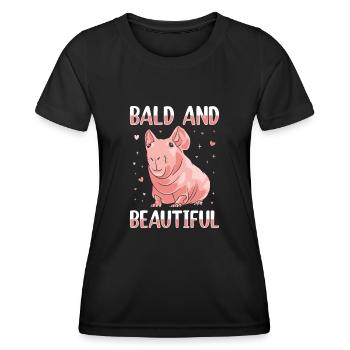 Cochon d’Inde sans poils Cochon maigre - T-shirt sport Femme - noir - Devant - AI Model Female 172 light (172cm)