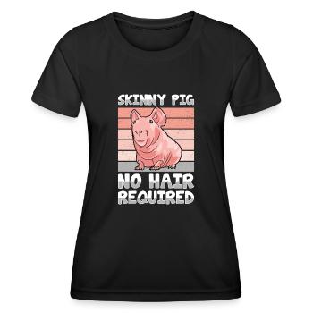 Cochon d’Inde sans poils Cochon maigre - T-shirt sport Femme - noir - Devant - AI Model Female 172 light (172cm)