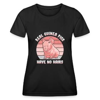 Cochon d’Inde sans poils Cochon maigre - T-shirt sport Femme - noir - Devant - AI Model Female 172 light (172cm)