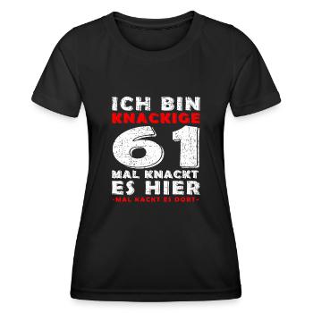 61. Geburtstag Geschenk Knackige 61 1962 - Frauen Funktions-T-Shirt - Schwarz - Vorne - AI Model Female 172 light (172cm)