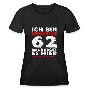 62. Geburtstag Geschenk Knackige 62 1961 - Frauen Funktions-T-Shirt - Schwarz - Vorne - AI Model Female 172 light (172cm)