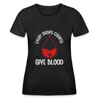 Jeder Tropfen Zählt - Frauen Funktions-T-Shirt - Schwarz - Vorne - AI Model Female 172 light (172cm)