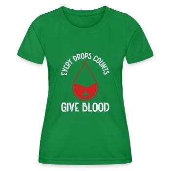 Chaque goutte compte - T-shirt sport Femme - vert - Devant - AI Model Female 172 dark (172cm)