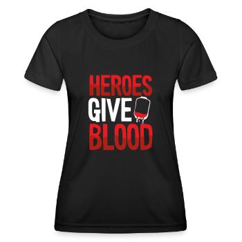 Helden Spenden Blut - Frauen Funktions-T-Shirt - Schwarz - Vorne - AI Model Female 172 light (172cm)