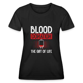 Blutspende Ist Das Geschenk Des Lebens - Frauen Funktions-T-Shirt - Schwarz - Vorne - AI Model Female 172 light (172cm)