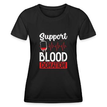 Unterstützung Blutspende - Frauen Funktions-T-Shirt - Schwarz - Vorne - AI Model Female 172 light (172cm)