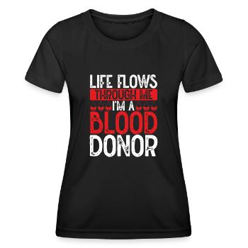 Ich Bin Blutspender - Frauen Funktions-T-Shirt - Schwarz - Vorne - AI Model Female 172 light (172cm)