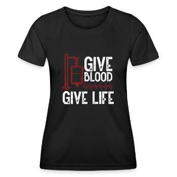 Gib Blut, Gib Leben - Frauen Funktions-T-Shirt - Schwarz - Vorne - AI Model Female 172 light (172cm)