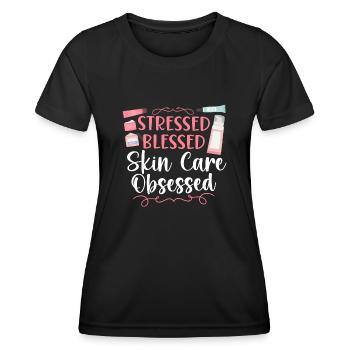 Soins de la peau d’esthéticienne agréée mignonne - T-shirt sport Femme - noir - Devant - AI Model Female 172 light (172cm)