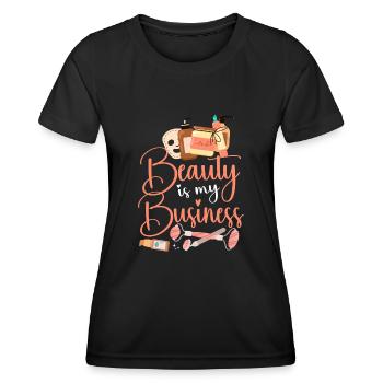 Soins de la peau d’esthéticienne agréée mignonne - T-shirt sport Femme - noir - Devant - AI Model Female 172 light (172cm)