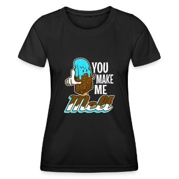 Tu me fais fondre, crème glacée - T-shirt sport Femme - noir - Devant - AI Model Female 172 light (172cm)