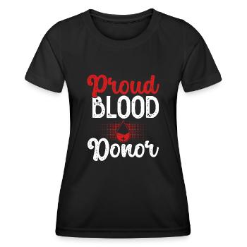 Stolzer Blutspender - Frauen Funktions-T-Shirt - Schwarz - Vorne - AI Model Female 172 light (172cm)