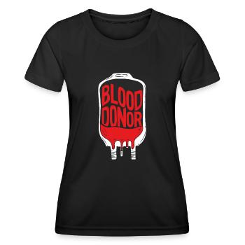 Blutbeutel Von Einem Blutspender - Frauen Funktions-T-Shirt - Schwarz - Vorne - AI Model Female 172 light (172cm)