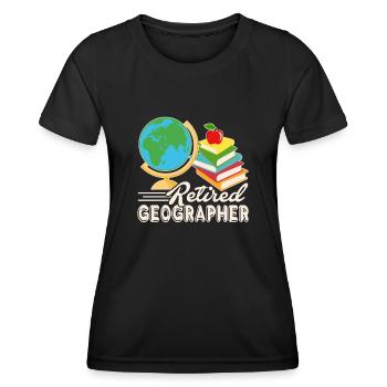 Geographer Retired Geographer - Women's Functional T-Shirt - black - Front - AI Model Female 172 light (172cm)