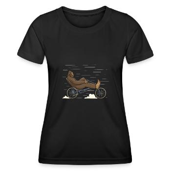 Bigfoot Liegerad Radfahrer Pedal Radfahren - Frauen Funktions-T-Shirt - Schwarz - Vorne - AI Model Female 172 light (172cm)