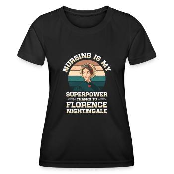 Infirmière Florence Nightingale Medical - T-shirt sport Femme - noir - Devant - AI Model Female 172 light (172cm)